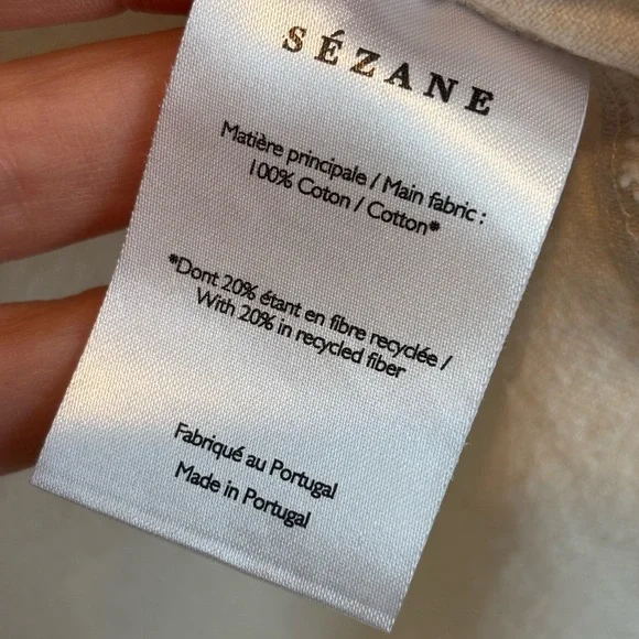 Sezane Cream Ruffle Blouse (Denim material) 38 - Picture 4 of 8